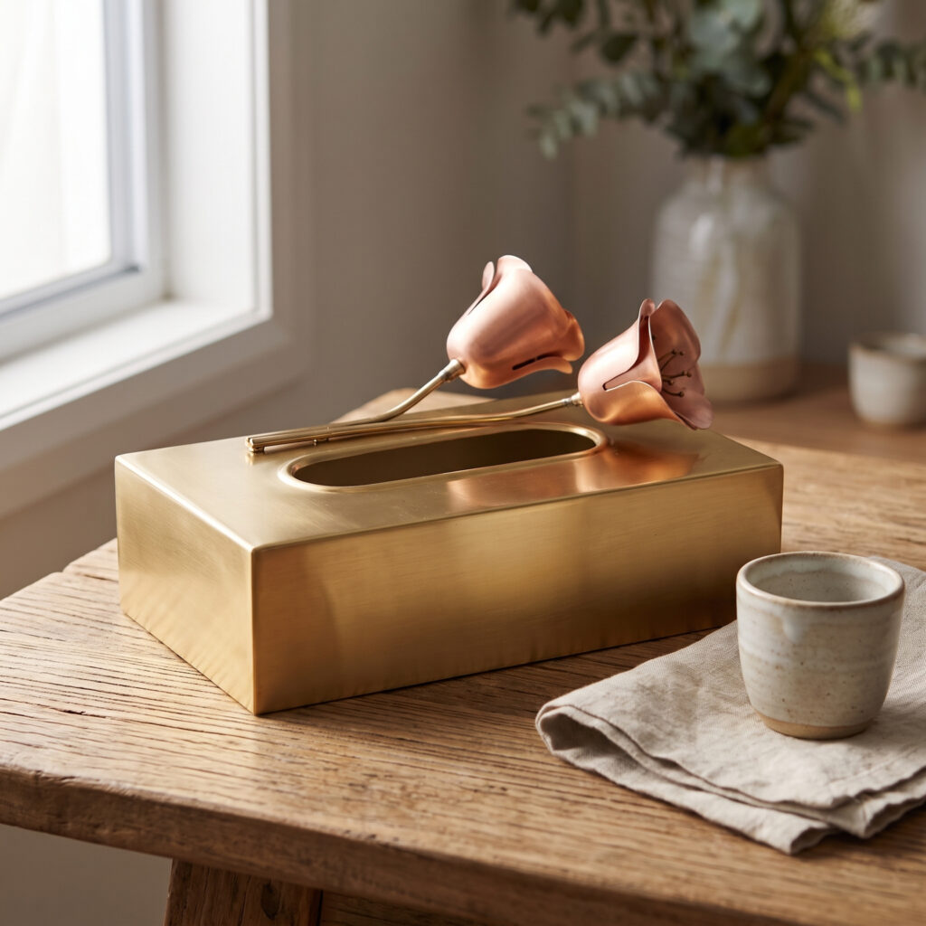 Noir Fleur Tissue Box