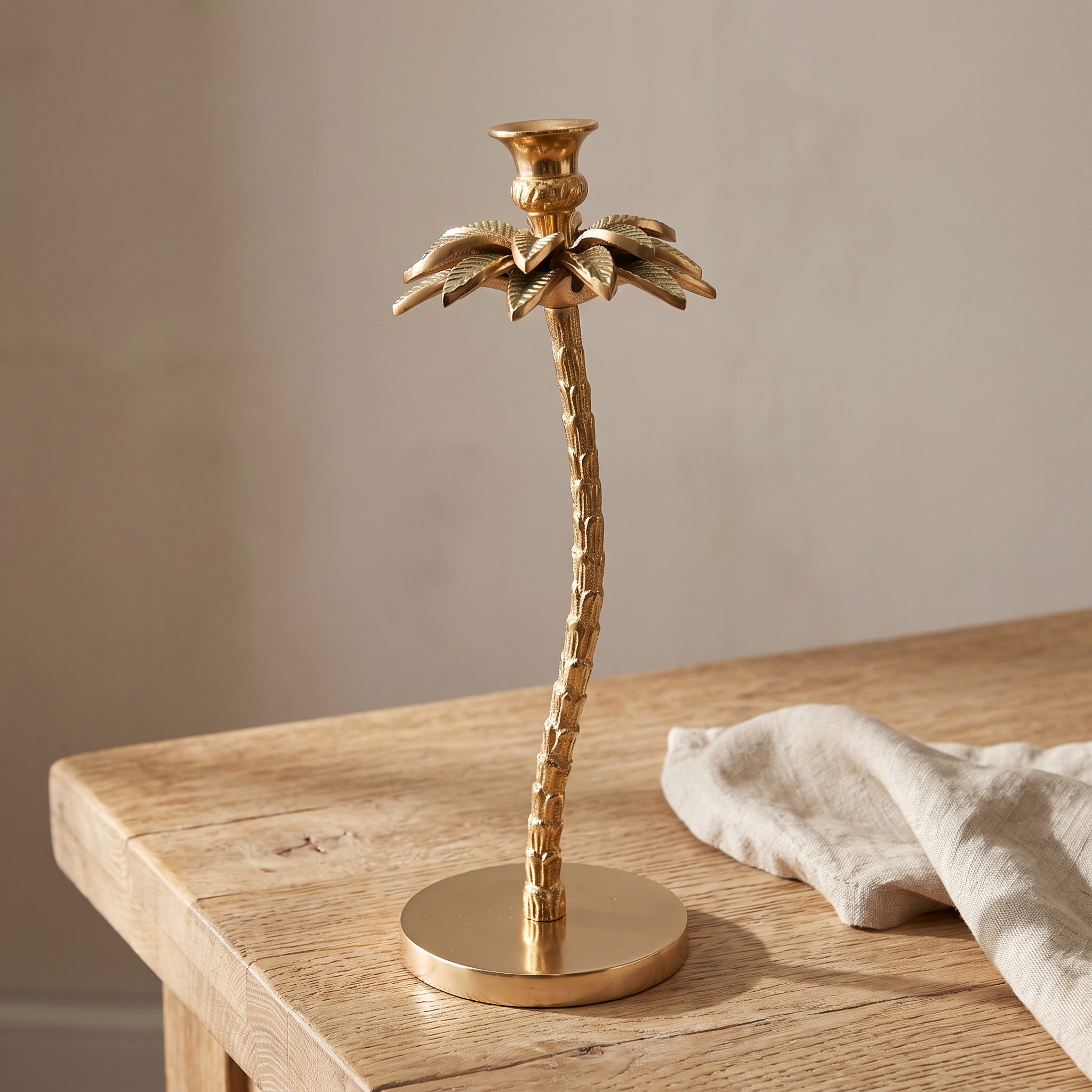 Gold-Plated Paradise Single-Light Candle Stand - Image 2