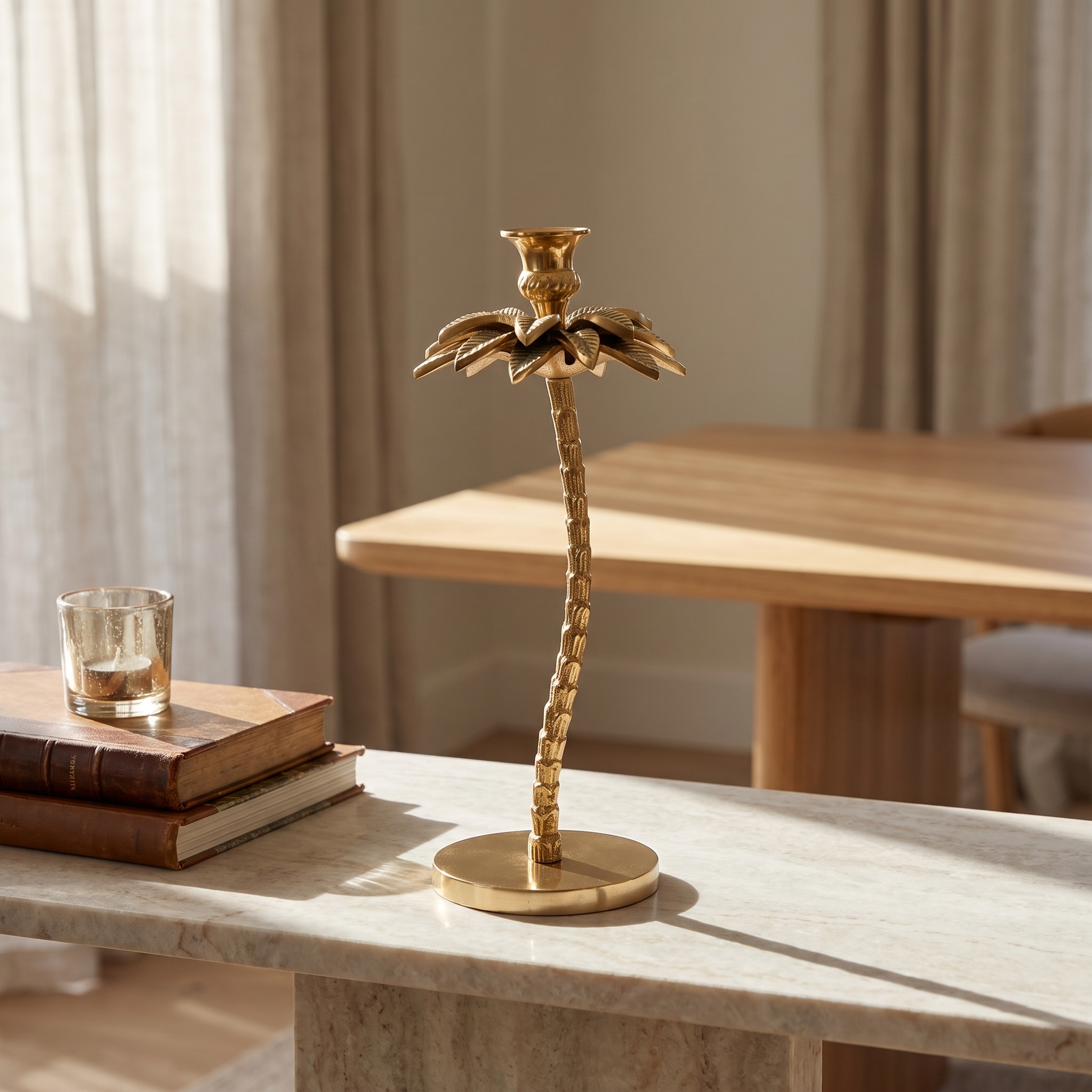 Gold-Plated Paradise Single-Light Candle Stand