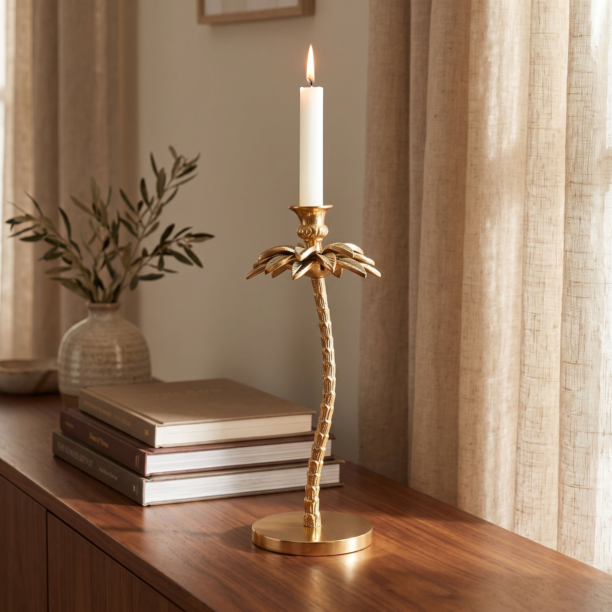 Gold-Plated Paradise Single-Light Candle Stand - Image 3