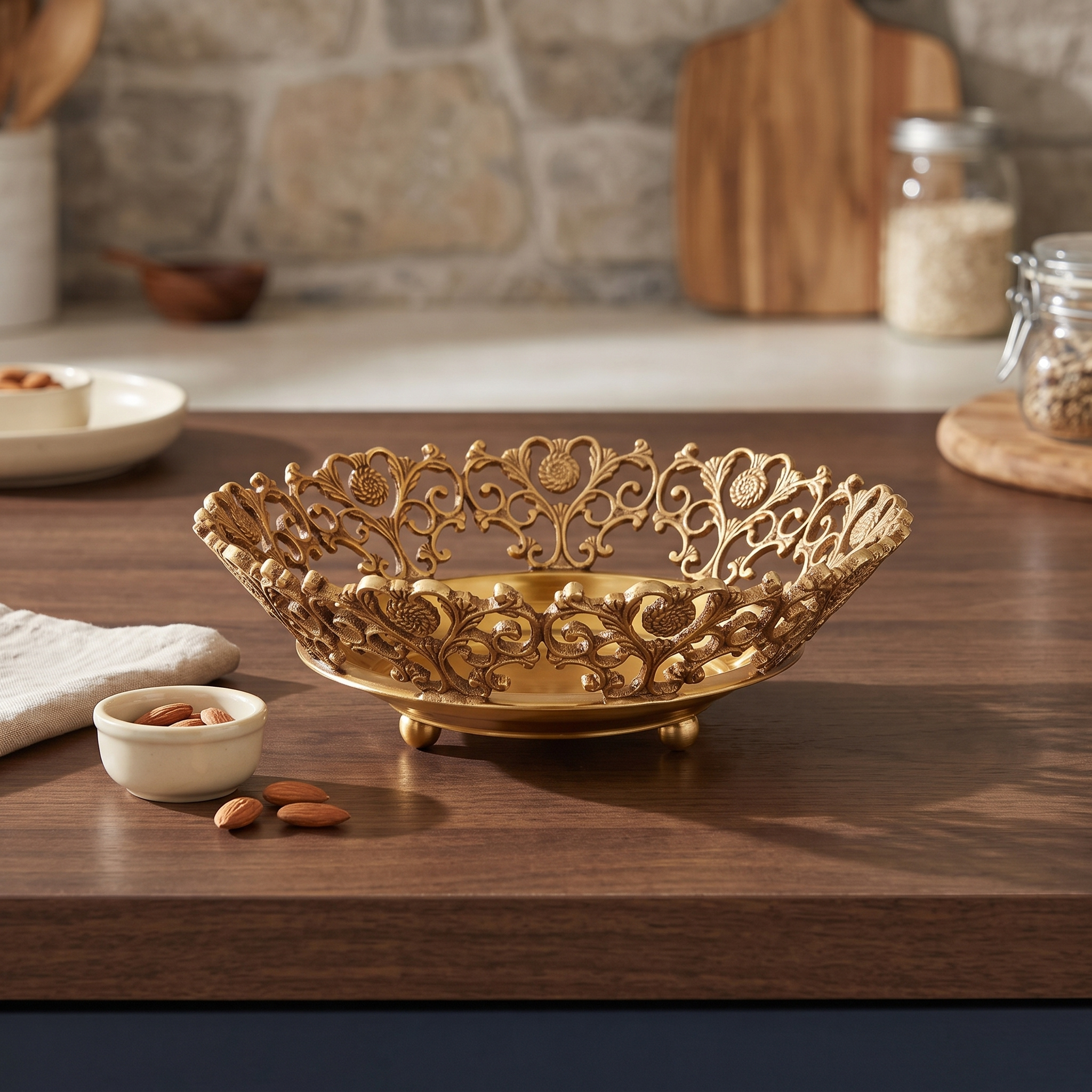 Brass Royal Border Nut Bowl - Image 4