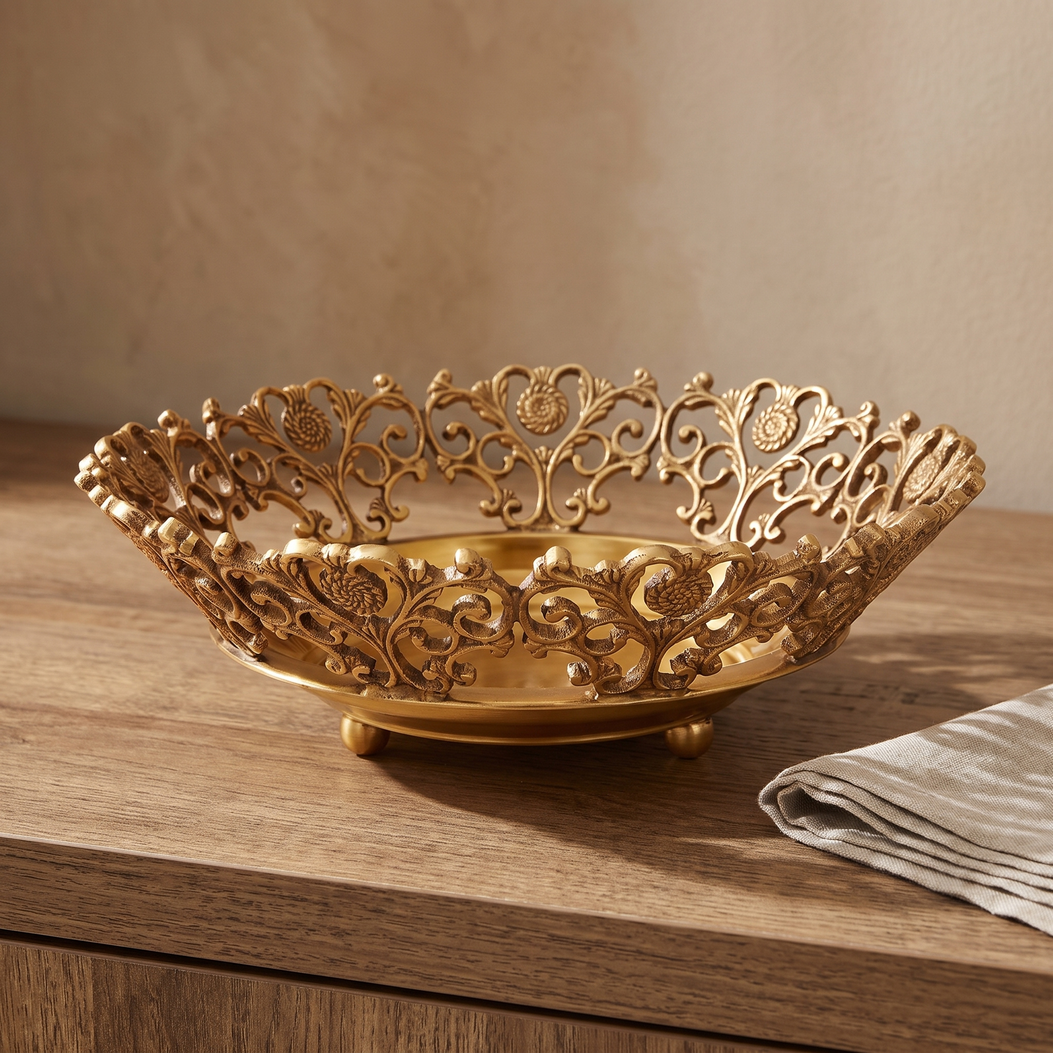 Brass Royal Border Nut Bowl - Image 2