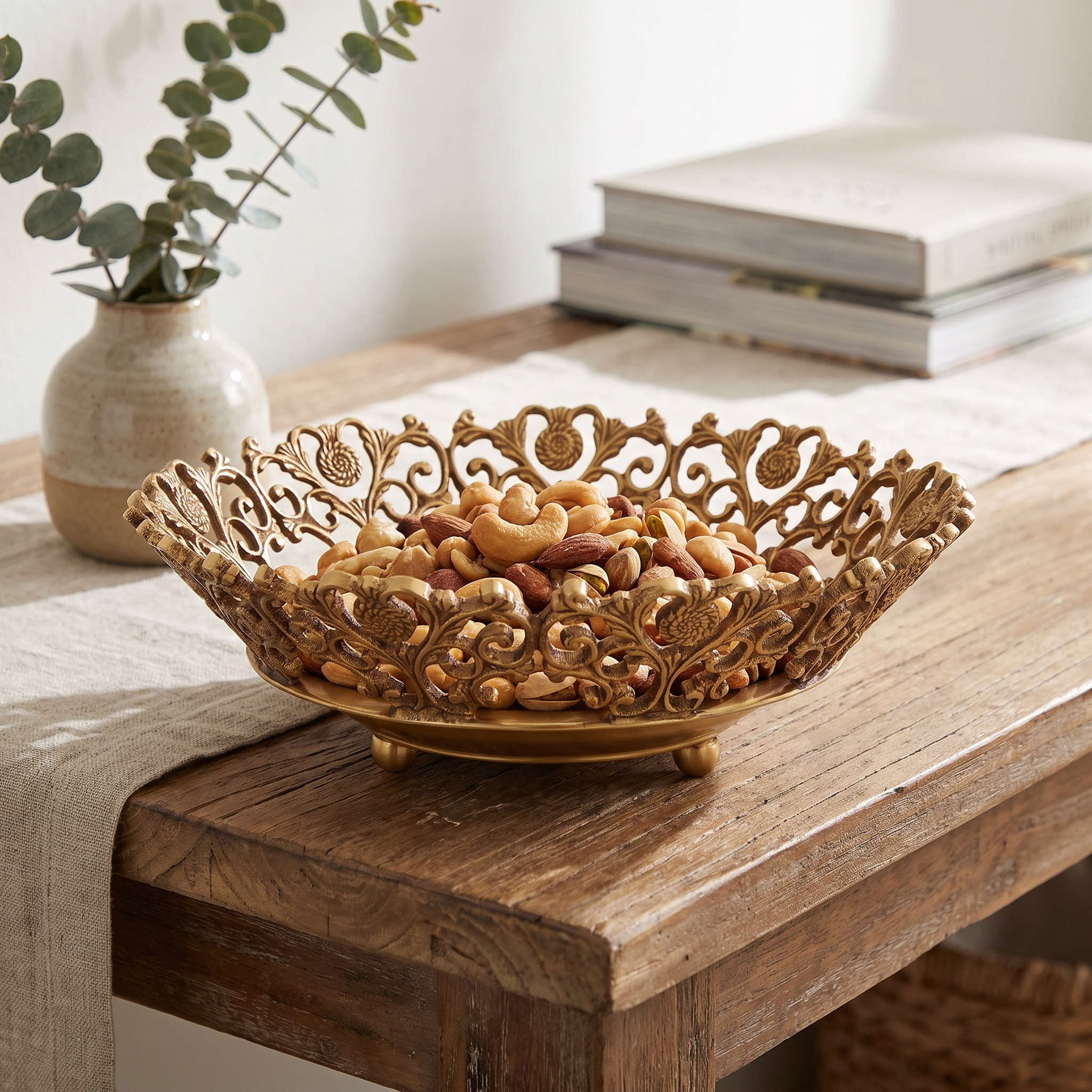 Brass Royal Border Nut Bowl - Image 3