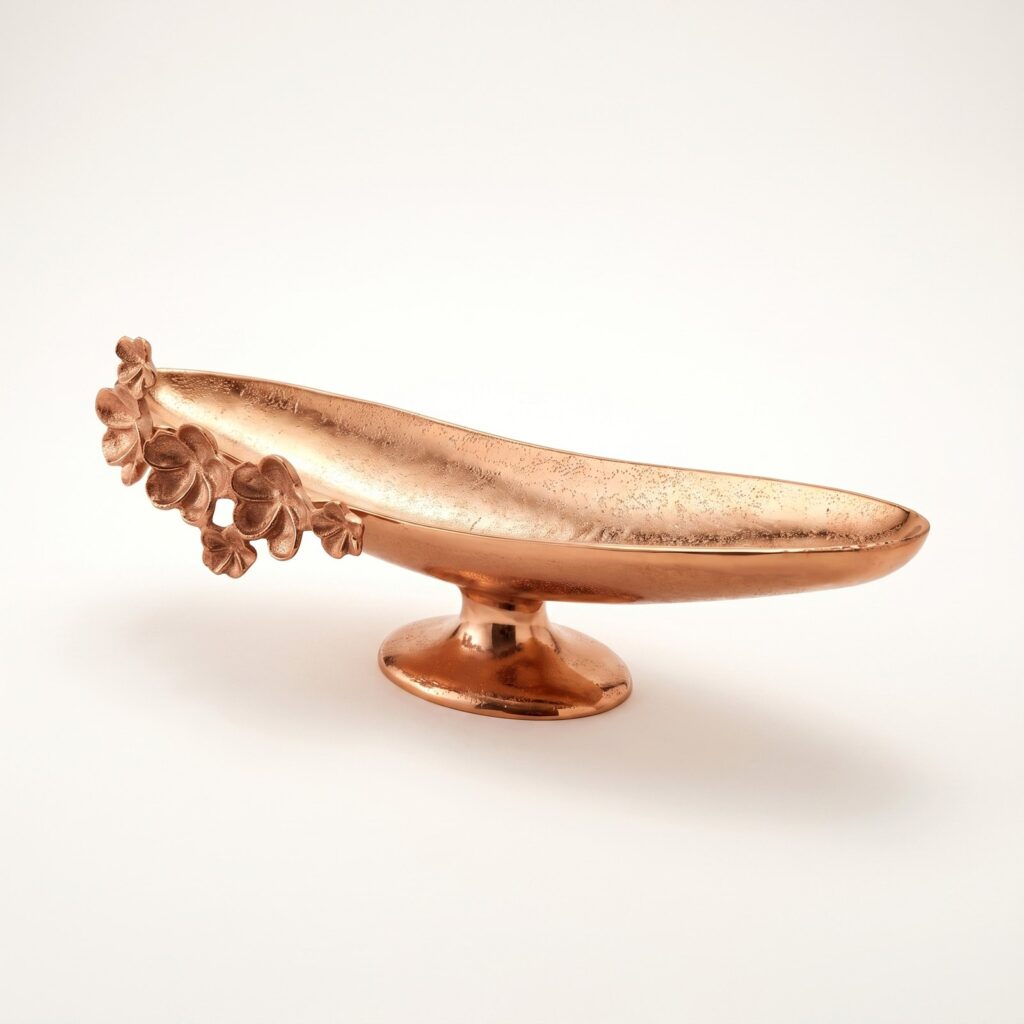 Antique Gold Jasmine Boat-Shaped Platter