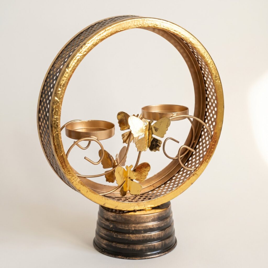 Double Tealight in Round Circle