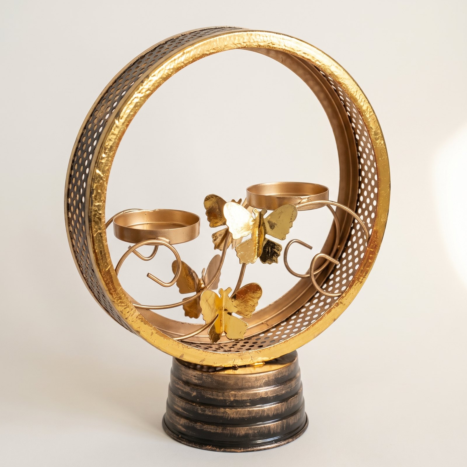 Double Tealight in Round Circle