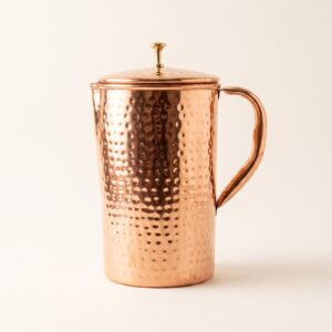 Hammered Copper Lidded Jug