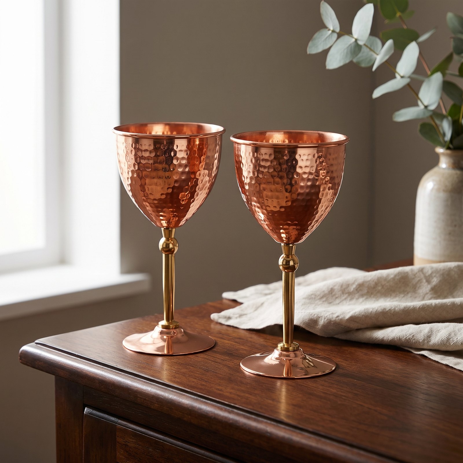 Copper Wine Glass Set - Image 4