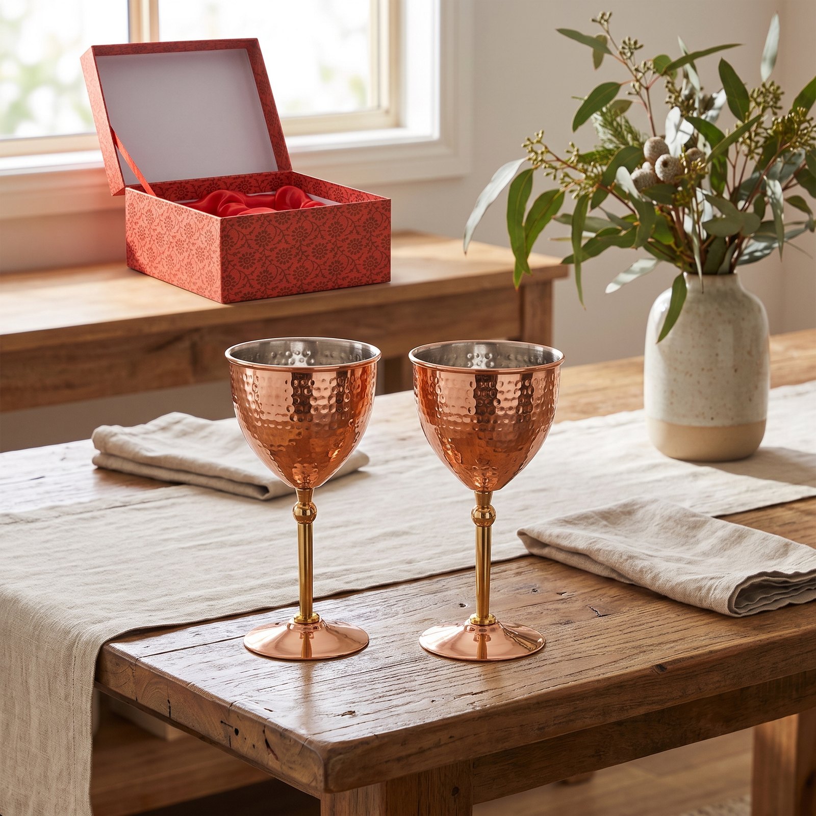 Copper Wine Glass Set - Image 5