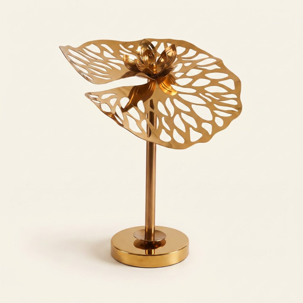 Antique Gold Lotus Leaf Decorative Accent