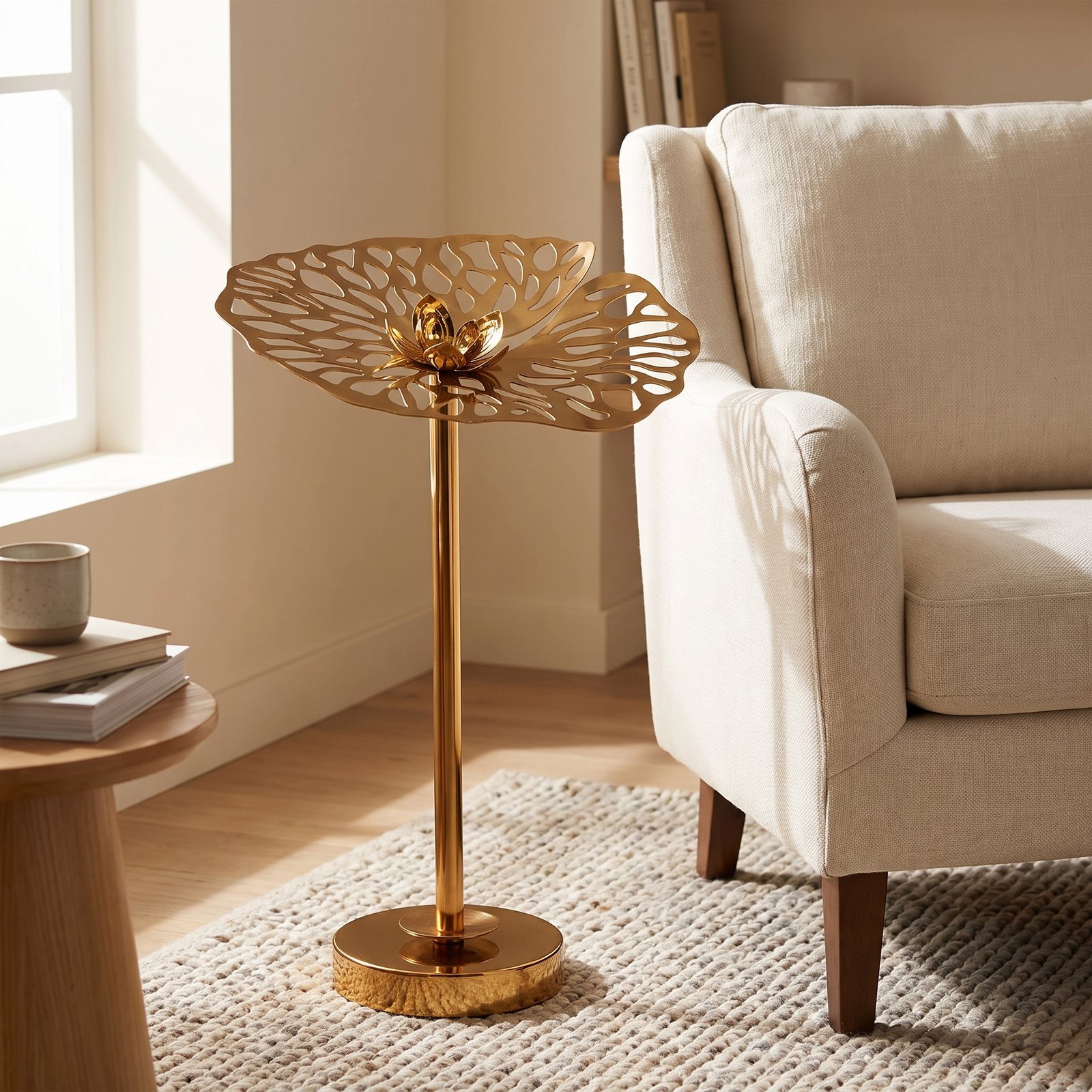Antique Gold Lotus Leaf Decorative Accent - Image 9