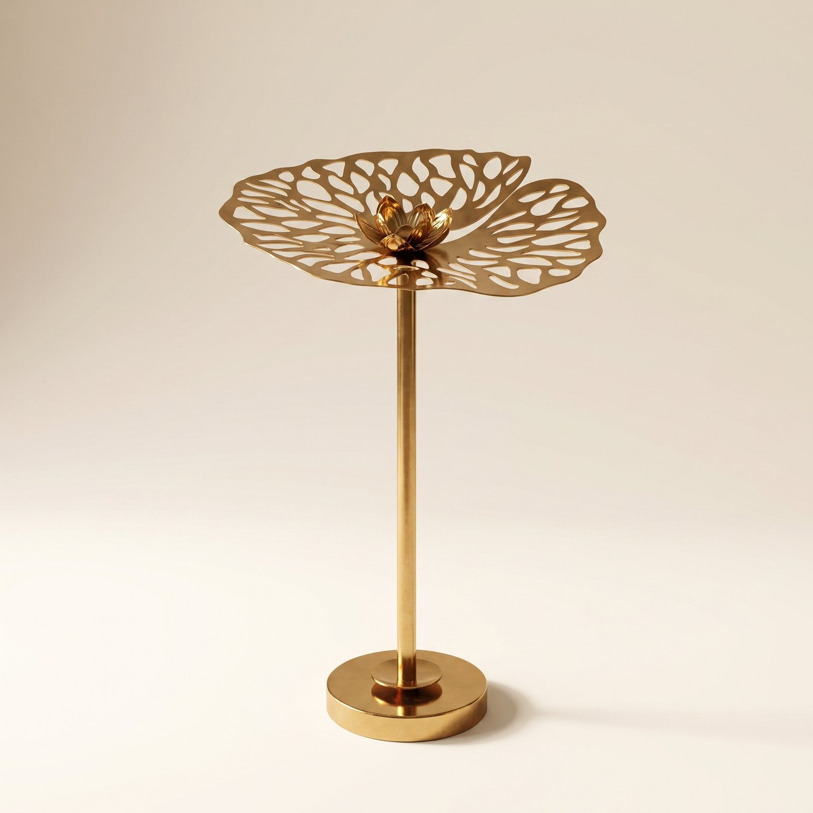 Antique Gold Lotus Leaf Decorative Accent - Image 7